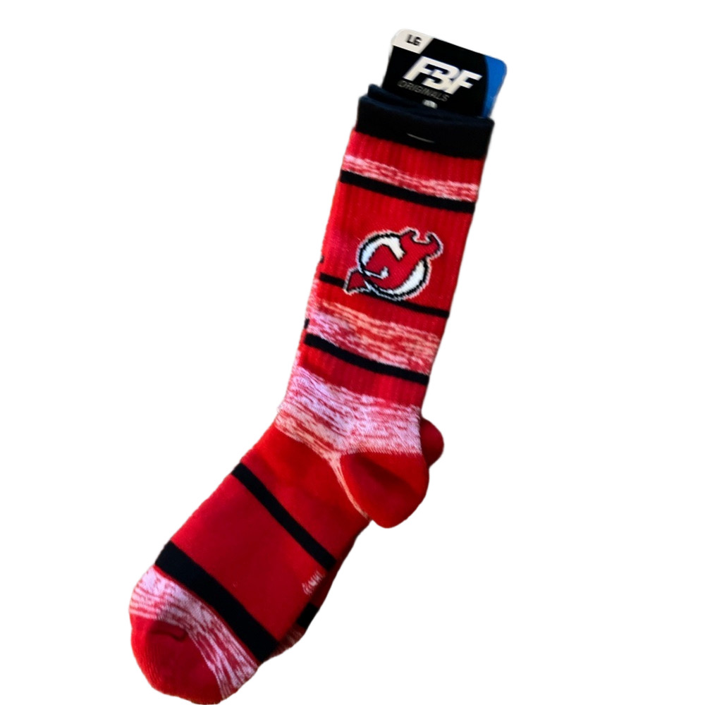 🆕 FBF Originals NHL New Jersey Devils Adult Size Large Sports Team Socks